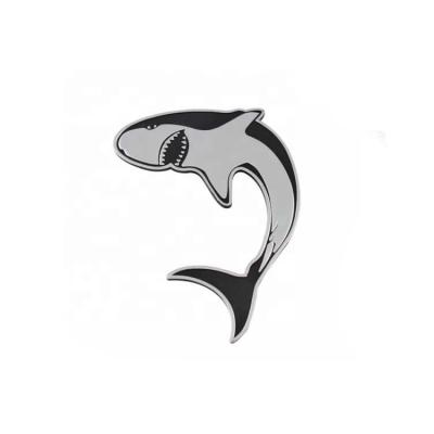 China Body Stickers Shark Shape Cute ABS Chrome Symbols With Silver And Gold Electroplate Badge for sale