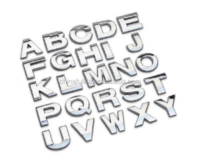 China Plastic Body Stickers 3D ABS Chrome Alphabet Letter Made In China With Adhesive for sale