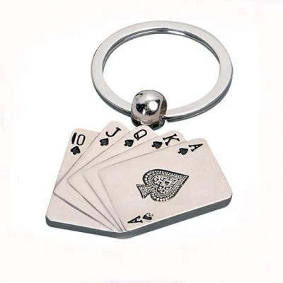 China Promotion & Remembrance& Business Gift Key Rings Zinc Alloy Metal Customized Shaped Playing Cards Key Chain for sale