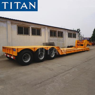 China Goose Neck Detachable Heavy Duty 3 Axles 60 Ton Drop Platform Front Loading Low Loader Trailer for sale