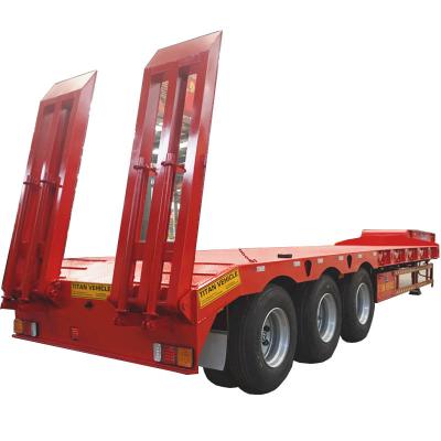 China Truck Trailer 3 Axle 60 Ton Low Bed Truck Trailer For Sale In Guinea for sale