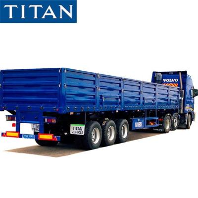 China China Triaxle Truck Trailer Trailer With Side Wall Tips Cargo Transport Semi Trailer For Sale for sale