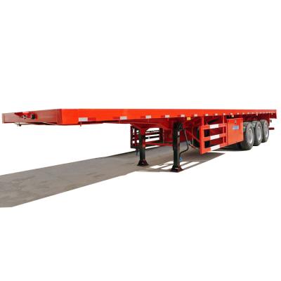 China Carry Container Tri/3 Axle 40Ft Flat Beds Trailers For Sale With Good Price Manufacturers In Kenya Mombasa for sale