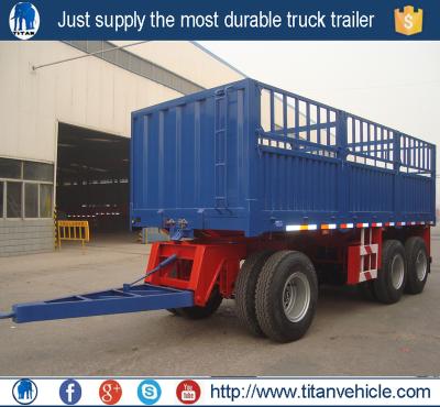 China Truck Trailer Drop Down Galvanized Side Tilting Trailer , Farm Trailer Tractor Tipper Trailer for sale