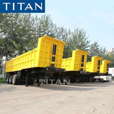 China Truck Trailer 3 Axle Tri Axle 60/80 Ton End Dump Tipper Truck Tractor Trailer For Sale Price for sale