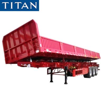 China Truck Trailer Tipping Trailer - 40T/60 Ton Side Dump Semi Trailer For Sale Near Me for sale