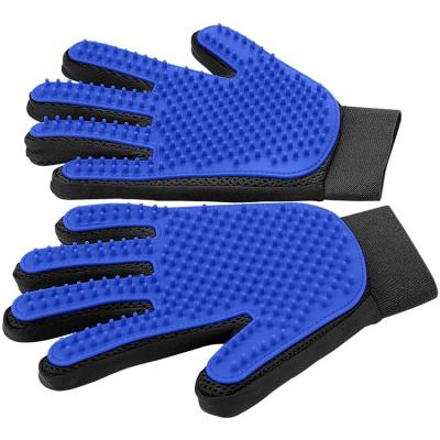 China Viable Custom Guantes de mascotas Deshedding Silicone Pet Hair Remover Pet Grooming Glove Brush with 260 Grooming Tips for sale