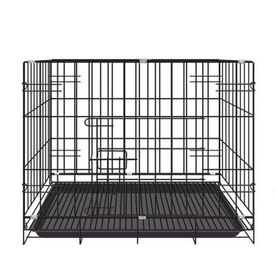 China Wholesale High Quality Viable Dog Kennel Heavy Duty Metal Double Door Folding Wire Dog Crate Animal Dog Cage Large for sale