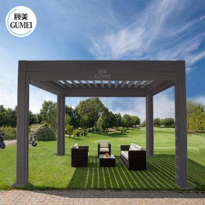 China Aluminum Bioclimatic Motorized Louvered Aluminum Pergola Easily Assembled Garden Louvered Pergola Roof for sale