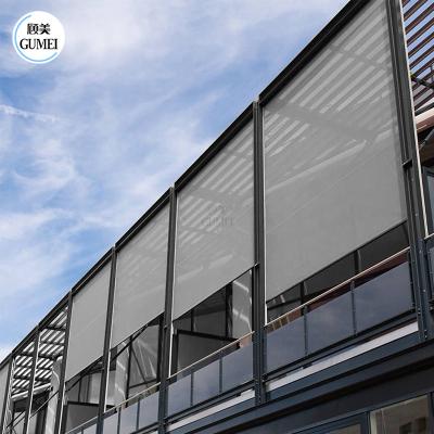 China Waterproof Easily Install Waterproof Sun Shade Screens Exterior Zip Blinds Roll Curtain for sale