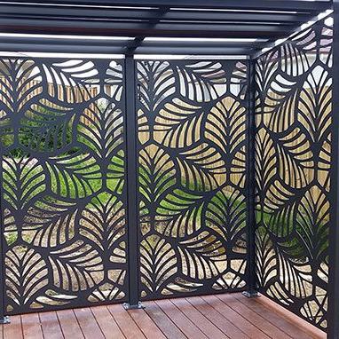 China Easily Assembled Laser Cut Metal Privacy Screen Fence Laser Cutting Aluminum Fence Private Screen Panel for sale