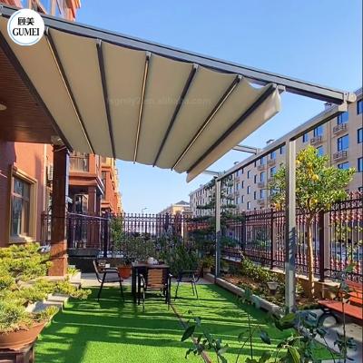 China Economical Aluminum Retractable Customized Waterproof Electric Pergola Roof Outdoor Tent For Rooftop for sale