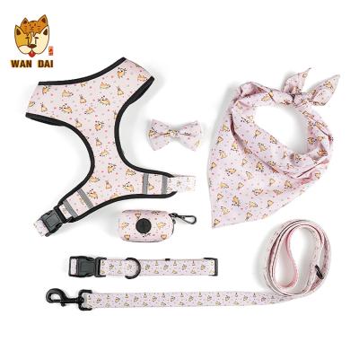 China Customized Viable 6 Piece Costume Dog Collar Pet Supplies Fashion Breathable Harness Set For Small Large Dogs for sale