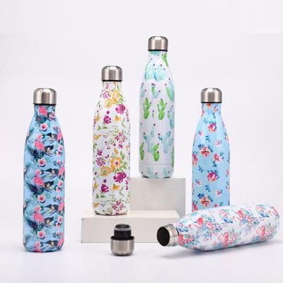 China Sustainable Wholesale Custom Sublimation Blank Thermal Double Wall Cola Shape 304 Stainless Steel Vacuum Flask Termos Water Bottle With Lid for sale