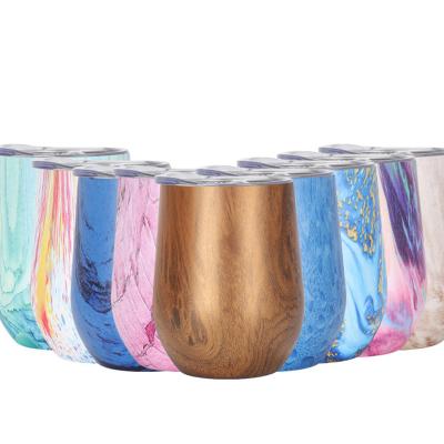 China Sustainable Wholesale Eco Friendly Personalized Low Moq 12oz  Stainless Steel Double Wall Egg Shape Wine Tumbler Cup In Bulk for sale