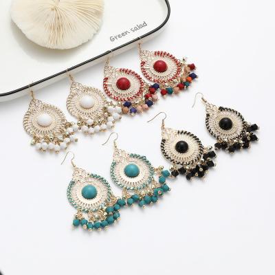 China Colorful Circle Casual/Sporty Bohemian Tassel Earrings Dangling Boho Tassel Earrings For Women Girls Gift Statement Paparazzi Earrings for sale