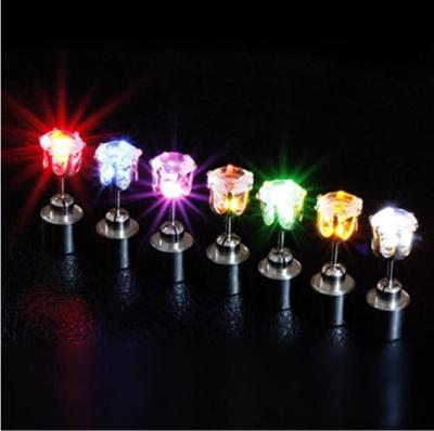 China Luminous Individual LED Light Up Earrings, LED Studs Earring Party Blink Stainless Steel Flashing Earring for sale