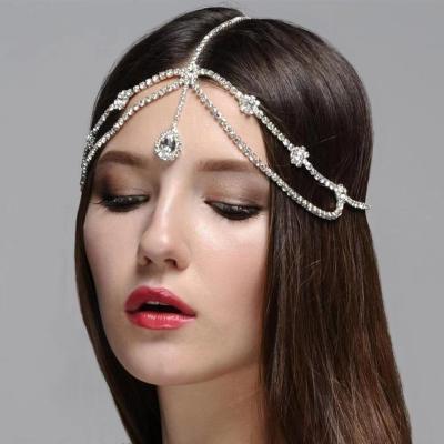 China Crystal Head Chain Tassel Headpiece Bridal Wedding Party Jewelry Festival Headband Bohemian Jewelry For Women for sale