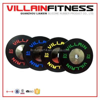 China Rubber Bumper Plates Different Weight 15LB, 25LB, 35LB, 45LB, Elite 55LB for sale