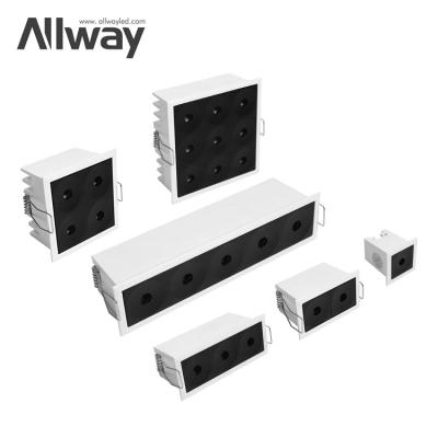 China Modern Hot Selling Allway CCT Recessed Down Light Housing Linear Trims LED Square Wall Washer Downlight Fixture for sale