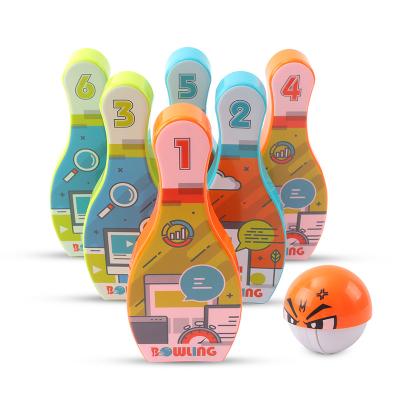 China New Eco-friendly Material Cartoon Design Bowling Game Bowling Ball Bowling Pins With Bells For Baby Kids for sale