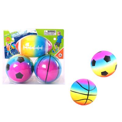 China Summer Inflatable Toys Kids Toy PVC Ball Soccer Inflatable Basketball 3 In 1 Toy Ball for sale