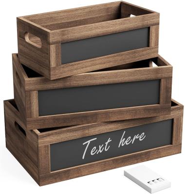 China Europe Pine High Quality Wooden Box Large Wooden Crate Box With Chalkboard &chalk for sale