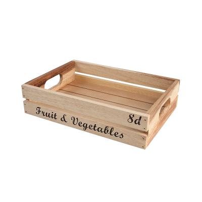 China 2022 new design viable oak wood size crate unfinished bottom storage box for vegetable and fruit collection for sale for sale