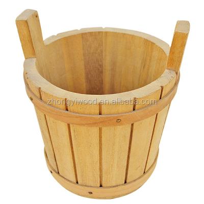 China Sustainable Friendly Wooden Keep Well Temperature Wooden Ice Bucket With Handles for sale