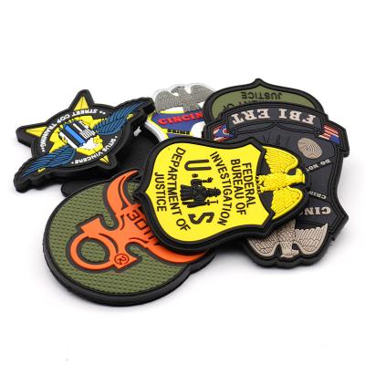 China Viable Promotion Custom Rescue Custom Pvc Logo Rubber Silicone Sew American Flag Design 3D Football Logo PVC Patch for sale