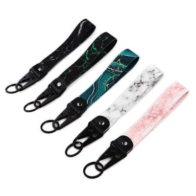 China Polyester Customized Nylon Polyester Short Lanyard Keychain Short Neck Lanyard Custom Color Key Chain Accessories for sale