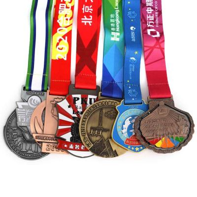 China For Medal Wholesale Heat Transfer Printing Custom Neck Lanyard With Logo Polyester Ribbon Satin Medal for sale