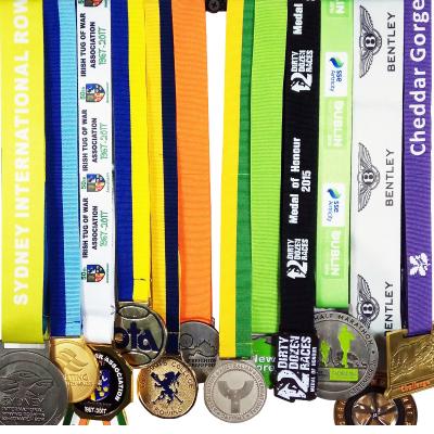 China For Medal Manufacturers China Heat Transfer Neck Strap Custom Logo Grosgrain Ribbon Rosette Medal Ribbon Bar for sale