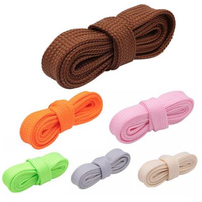 China Free Sample Flat Elastic Laces Buckles Shoe Laces 7Mm Width 50-200 Cm Length Polyester Laces for sale