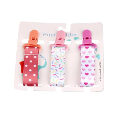 China Baby Teething Design Baby Teether Food Grade Silicone Clip Free Custom Pacifier Clip Dummy Holder For Lanyard for sale