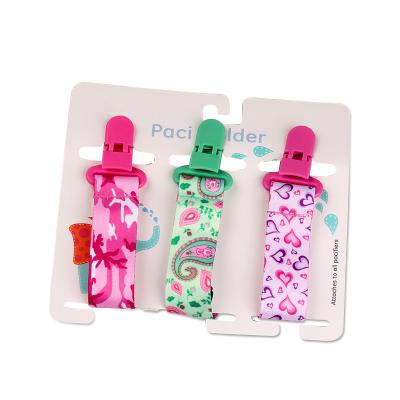 China Baby Teething Custom Cute Design High Quality Pacifier Clip Soother Holder Lanyards Clip Pacifier Holder Lanyard for sale