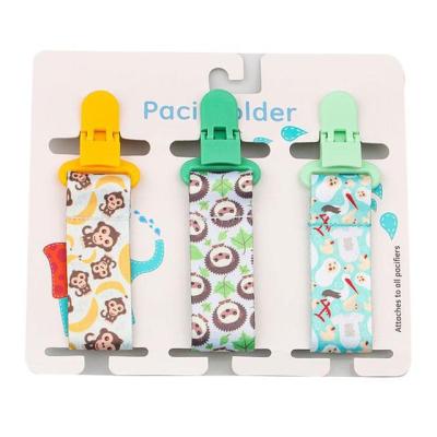 China Adjustable Baby Teether White Pacifier Chain Polyester Lanyards Customized Clip Anti Falling Pacifier Clip Bite Lanyards for sale