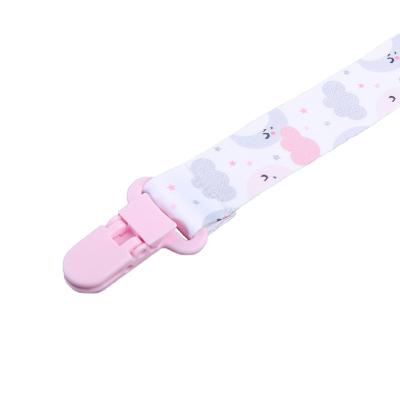 China Baby Teething Short Chain Lanyard Pacifier Clip Polyester Pacifier Holder Clip Anti Drop Holder Wholesale Baby for sale