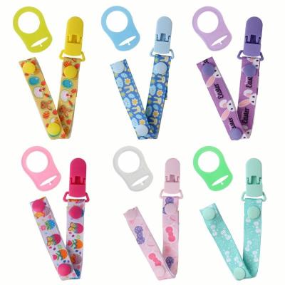 China Custom Baby Teether Double-Sided Printing Fruit Pacifier Clip Strap Anti-Drop Newborn Teething Pacifier Chewing Chain Lanyard for sale