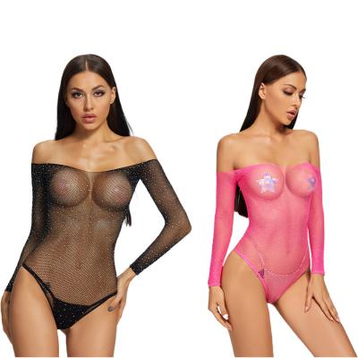 China Hollow-out Rhinstone Underwear Women's Net Stockings Hot Sexy Mature Sexy Lingerie 2021 Hot Dresses for sale