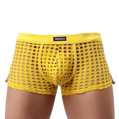 China Antibacterial Big Men's Sexy Underwear Boxer Briefs See Mesh Low-Rise Men's Lingerie Gay Panty Boys for sale