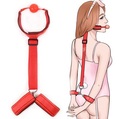 China Adult Sexy Toys Mouth Gags Ball Tied Up Handcuffs Sex Toys BDSM Couples Erotic Sex Bondage Tied Set for sale