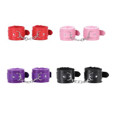 China Adult BDSM Sexy Toys Set Staff Handcuffs Sex Toys PU Leather Handcuffs For Sex Ankle Cuff Restraints Bondage Set for sale