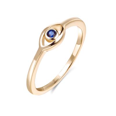 China Fashionable Central Statistical Institute of Korea Ring s925 Gold Plated Silver Blue Eye Cubic Zirconia Ring for sale