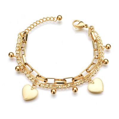 China Tree Life Asymmetry Bracelet Layer Stainless Steel Heart Casual/Sport Adjustable Bracelet for sale