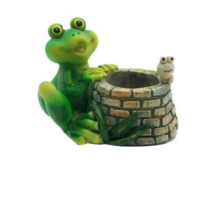 China Europe Resin Creative Frog Bonsai Craft Garden Frog Ornaments Potted Aquarium Decoration for sale