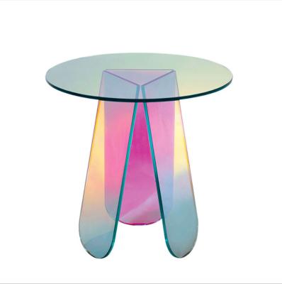 China ACRYLIC CAFE (other) INS NORDIC RAINBOW ADJUSTABLE HOME DECORATION ROUND TABLE FURNITURE for sale