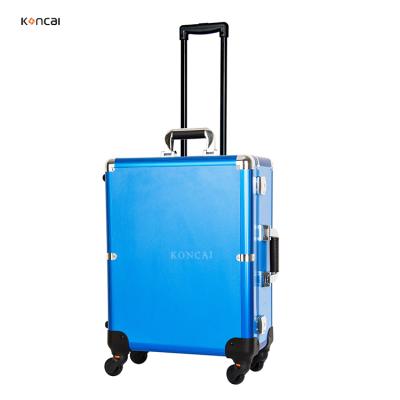 China Easily Set Up A Anytime Professional Makeup Room Anywhere Aluminum Case With Lights Reflect Cosmetic Case KC-IST01 PP Blue Panel for sale