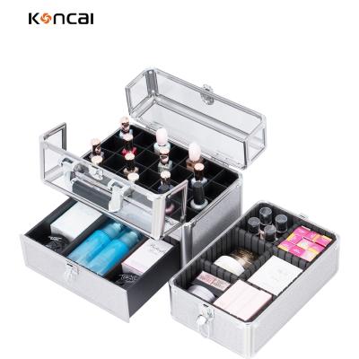 China Fashionable Multifunctional Durable Metal Cosmetic Case Nail Polish Case Storage Boxes KC-492 for sale