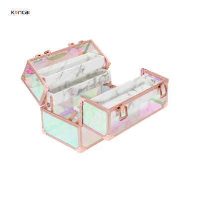 China Japan Style Koncai Top Lush Makeup Case Beauty Case Holographic Vanity Organizer Acrylic Box for sale